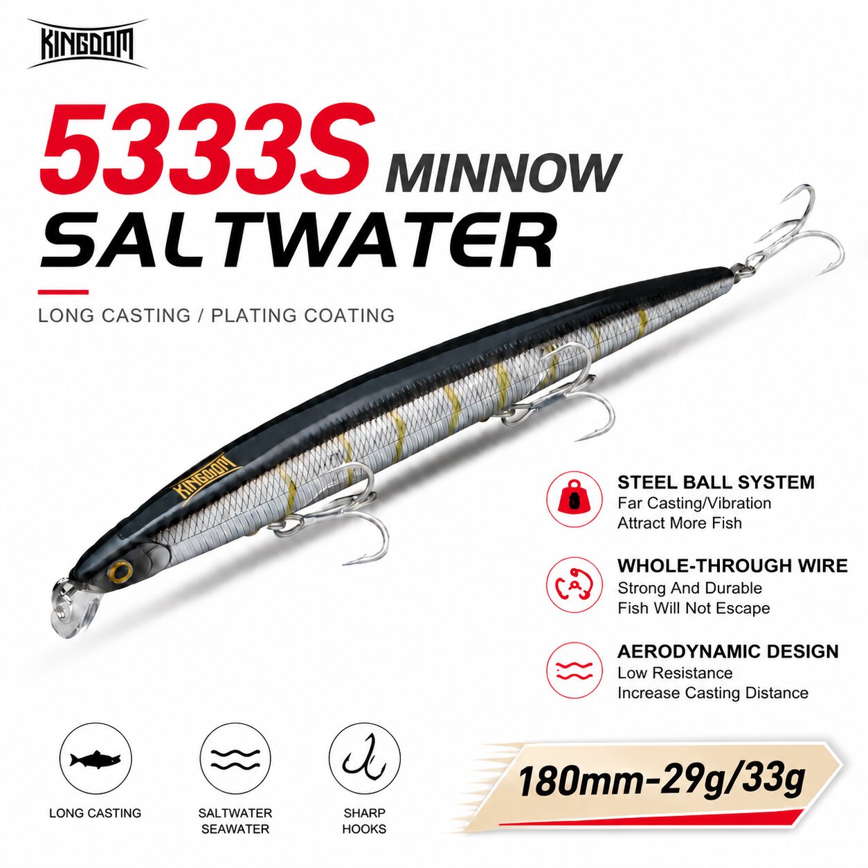 Fishing Lure Spinnerbait - Искусственная рыболовная приманка Kingdom Isca 180