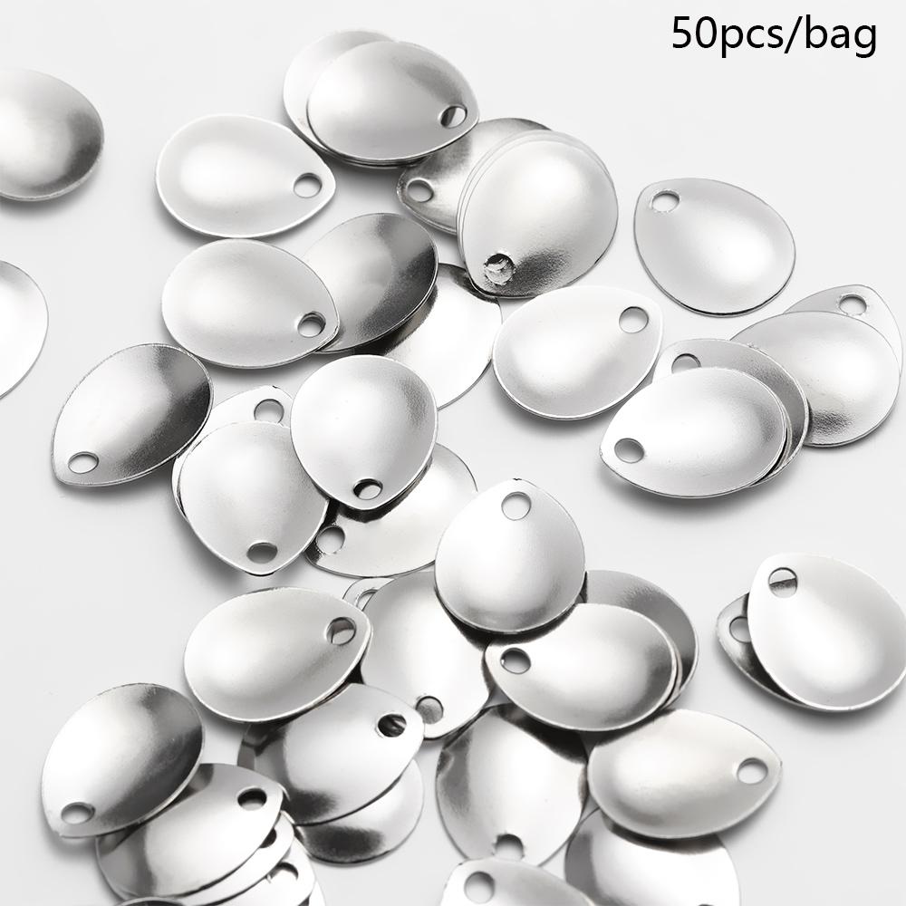 Fishing Lure Spinner - 50 шт. серебряные гладкие никелевые Блестки