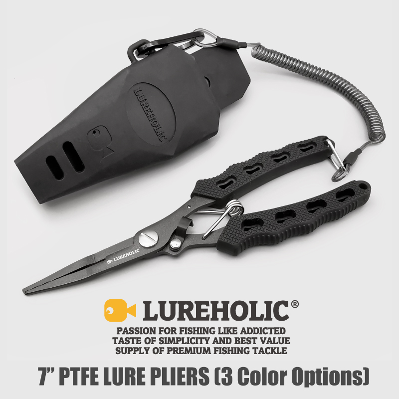 Fishing Lure Accessories - Lureholic 7 ”ПТФЭ покрытые рыболовные плоскогубцы,