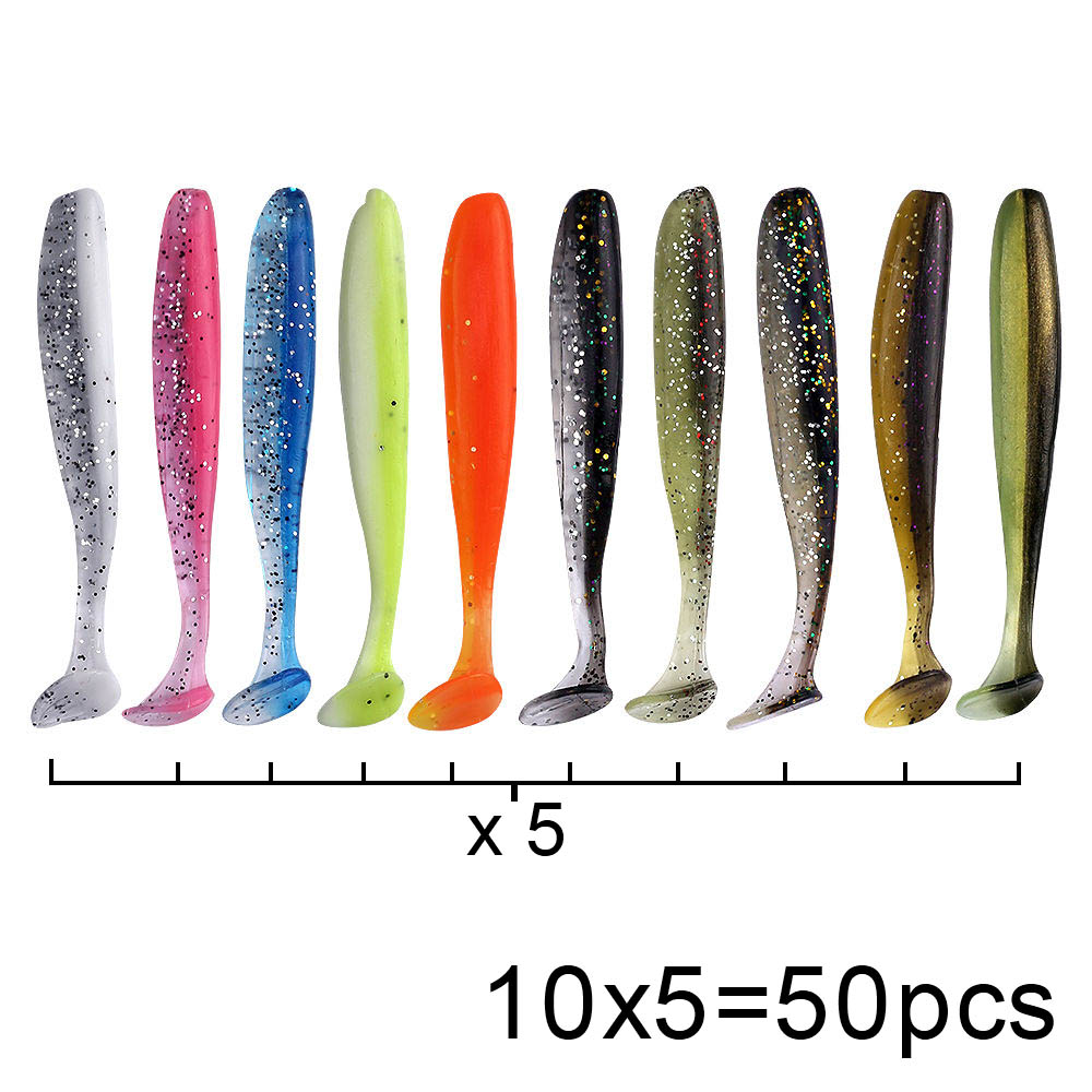 QXO 50 шт./лот, мягкая приманк – обзор и цена Fishing Lure Swimbait